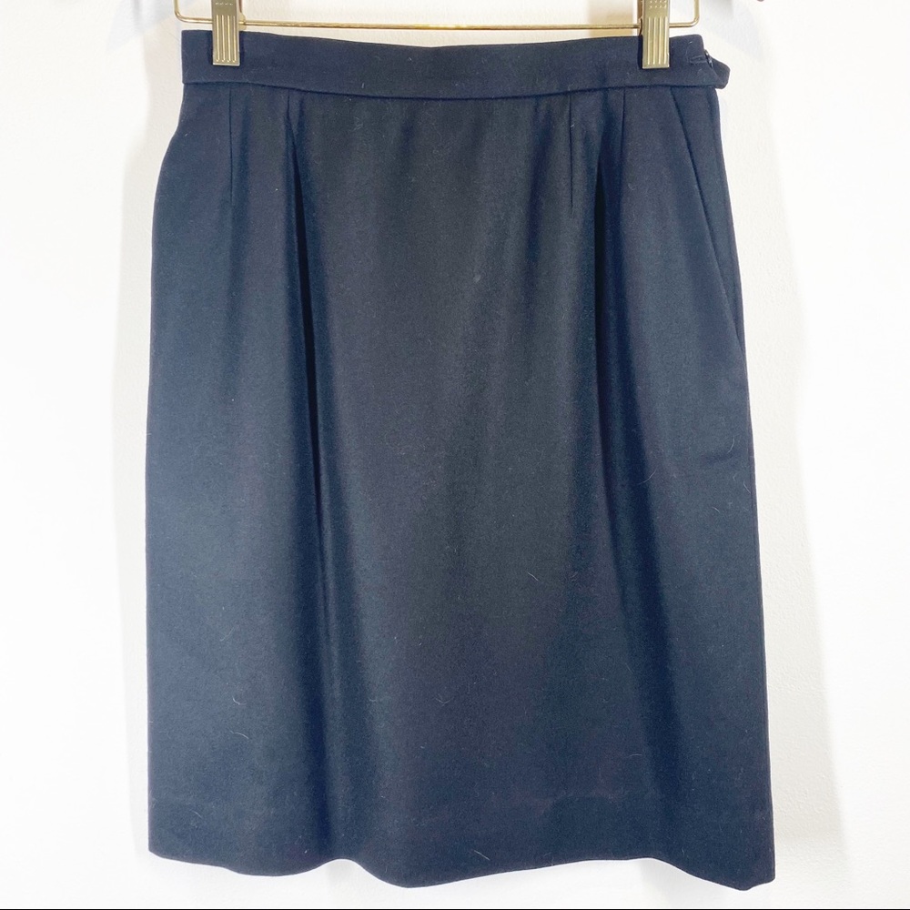 Yves Saint Laurent Vintage Black Wool Skirt